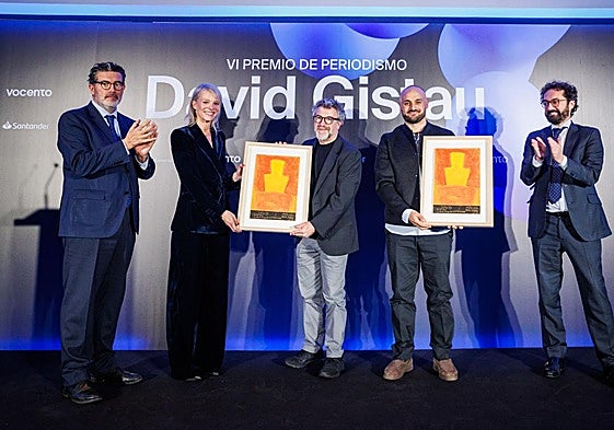 De izquierda a derecha: Julián Quirós, Romina Caponnetto, Alberto Di Lolli, Andros Lozano y Joaquín Manso