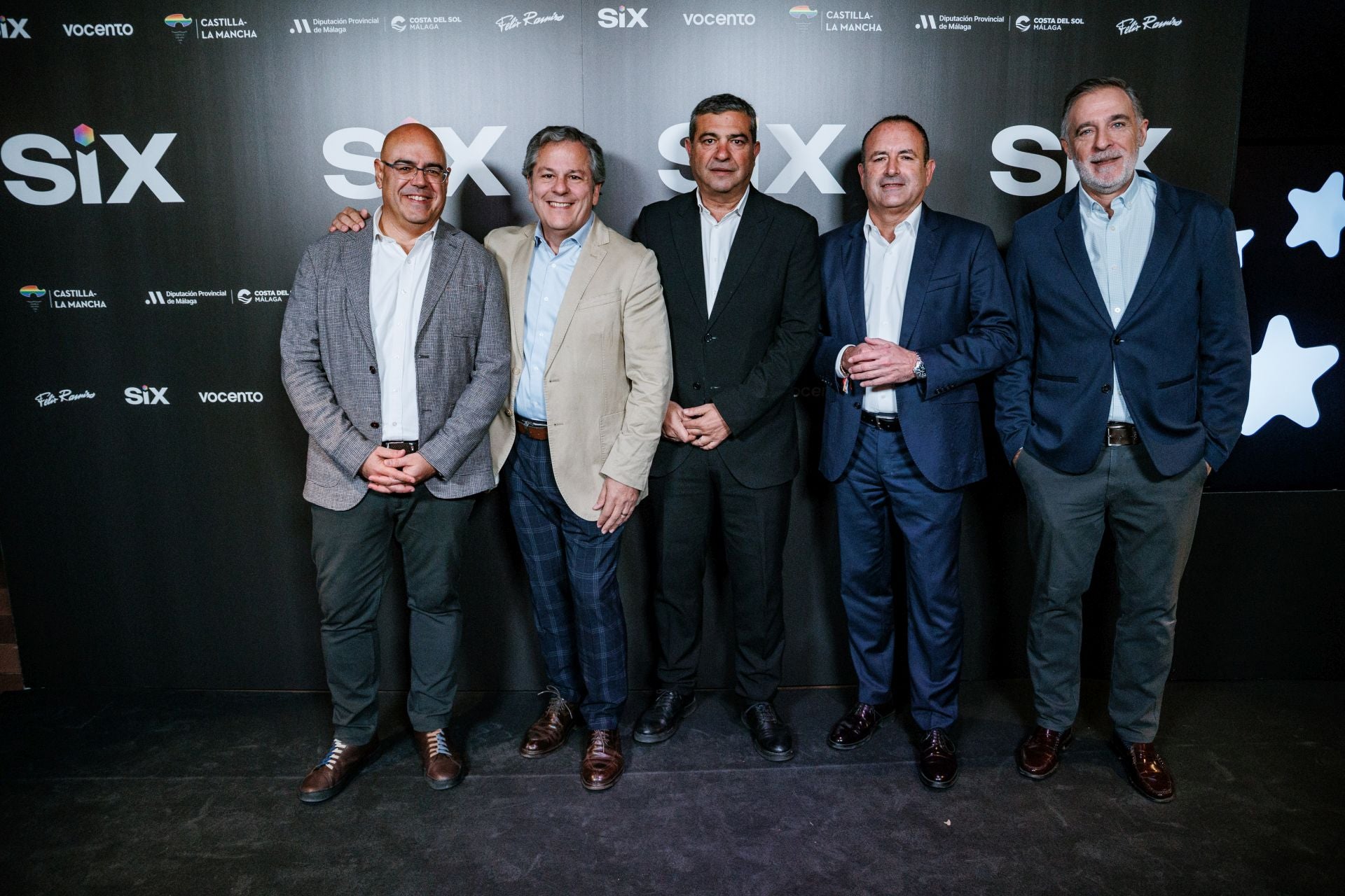 Juan Cano, periodista de Diario SUR; Juan Manuel Ramos; Javier Recio, subdirector de Diario SUR; Manolo Castillo, director de Diario SUR; y Jorge Muñoz