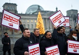 Una protesta contra la reforma de las pensiones en Berlín.