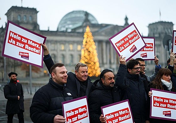 Una protesta contra la reforma de las pensiones en Berlín.