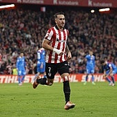 Berenguer celebra su decisivo gol al Atlético.