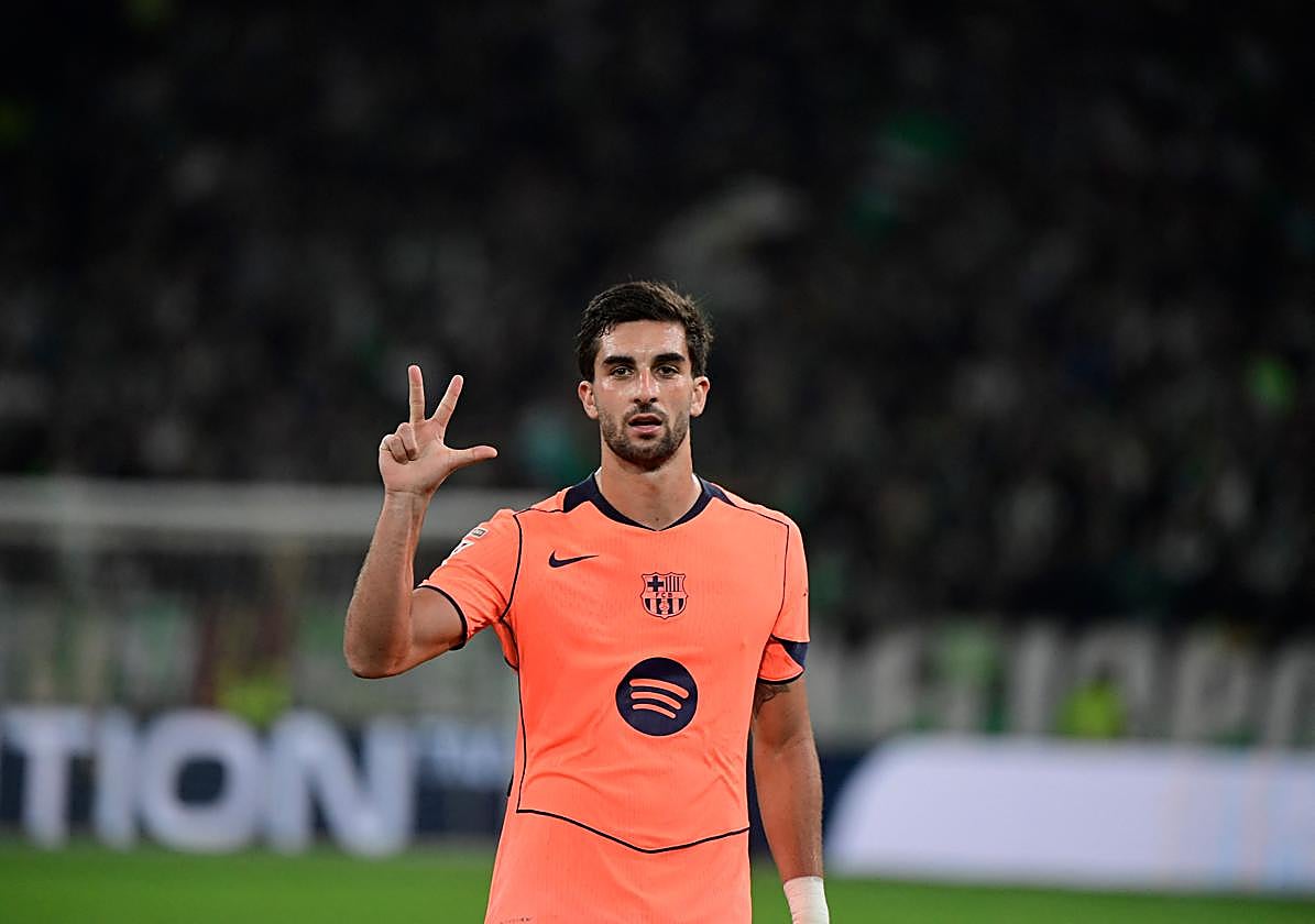 Ferran Torres celebra su tercer gol en La Cartuja.