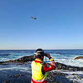 Imagen de la búsqueda por mar del joven fallecido.