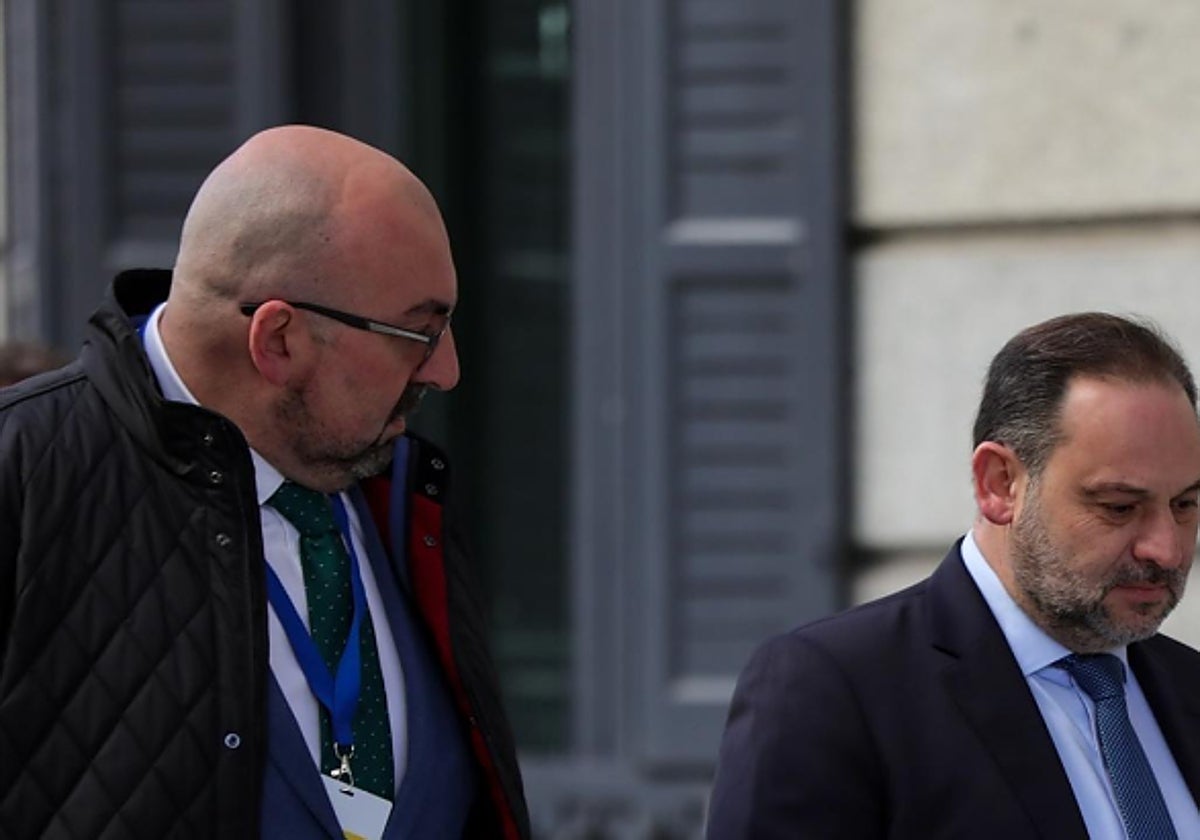 Koldo García y José Luis Ábalos en el Congreso.