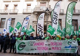 Protestas por la crisis de Muface durante febrero de 2025.