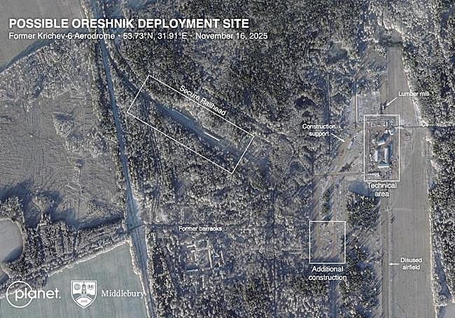 Posible emplazamiento de los misiles desplegados.