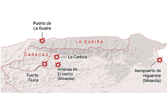 Los mapas del ataque de EE UU a Venezuela