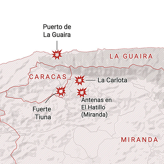 Los mapas del ataque de EE UU a Venezuela