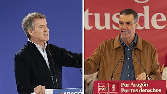 Sánchez y Feijóo pugnan en Aragón por hacerse con el voto útil para frenar a Vox