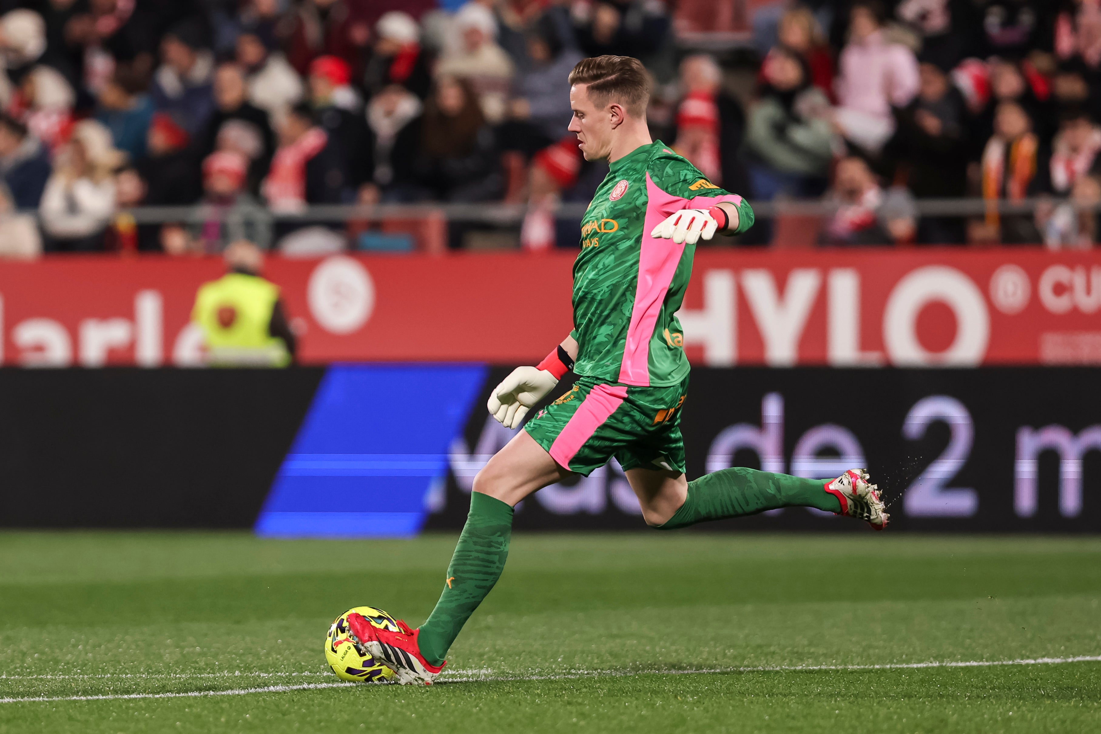 Ter Stegen durante su cesión en el Girona. Fuente: El Correo Ter Stegen