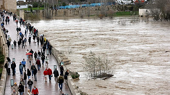 Las imágenes aéreas de Córdoba y Jerez que muestran los estragos del temporal en Andalucía