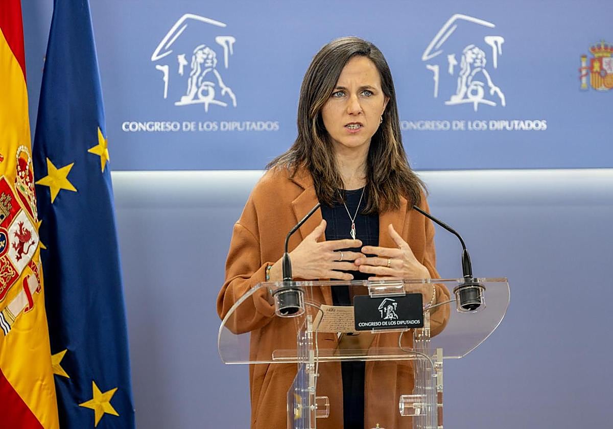 La líder de Podemos, Ione Belarra, este martes en el Congreso.