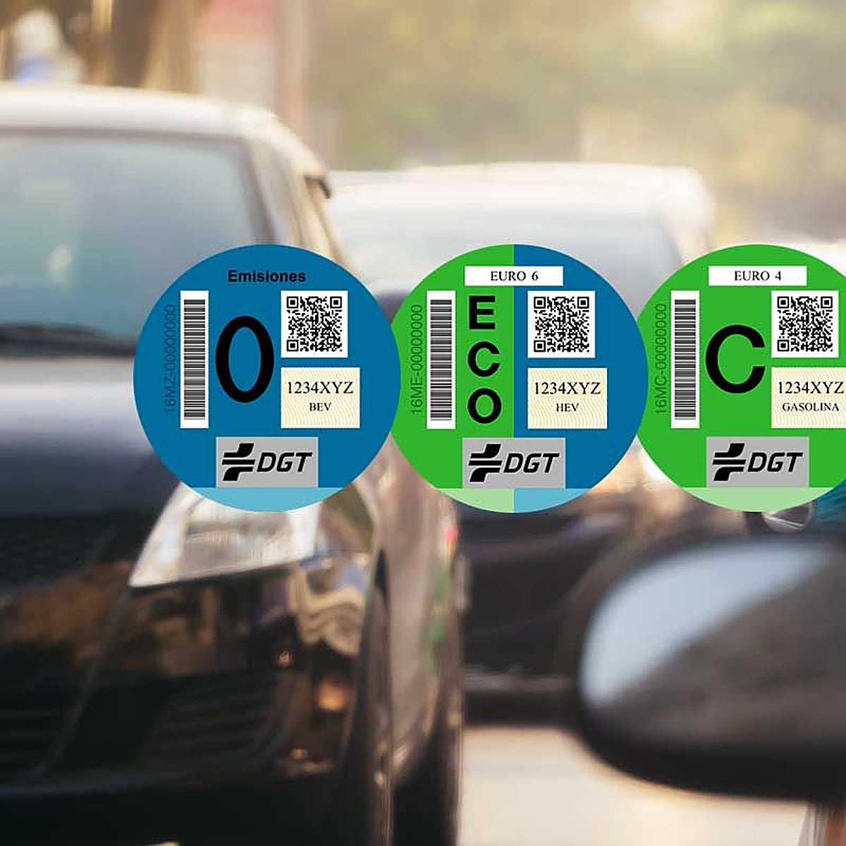 Etiquetas medioambientales de la DGT