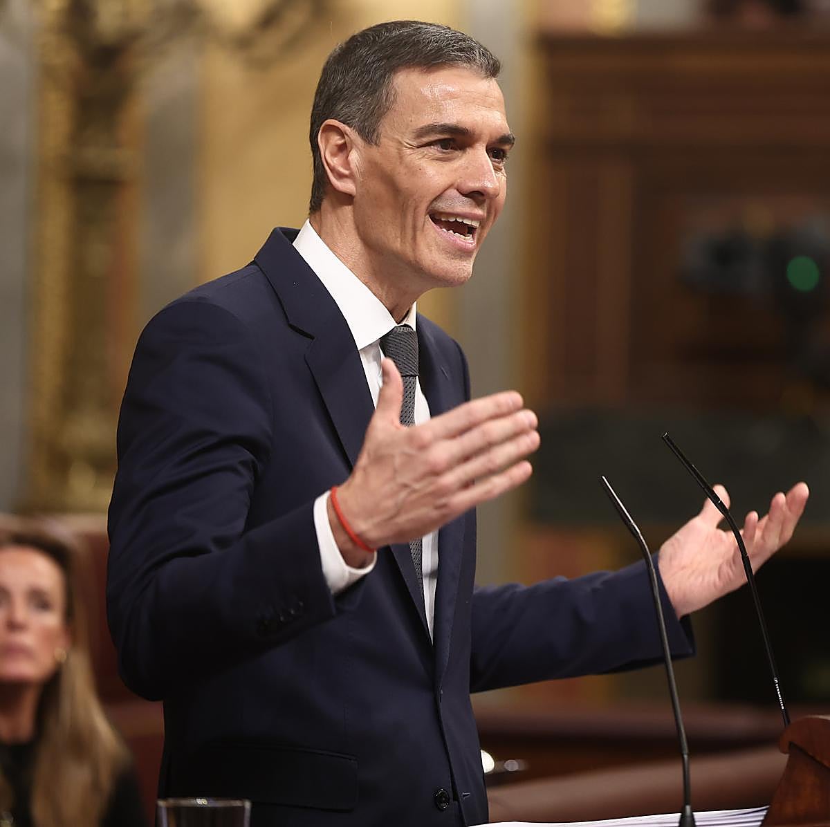 Pedro Sánchez interviene en el Pleno del Congreso el pasado febrero.