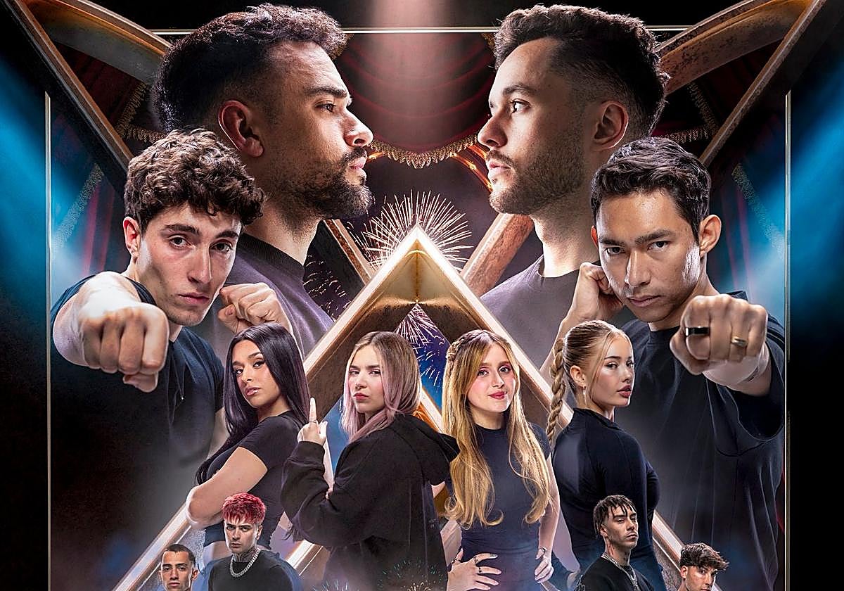 El cartel promocional de la Velada del Año VI con los peleadores.