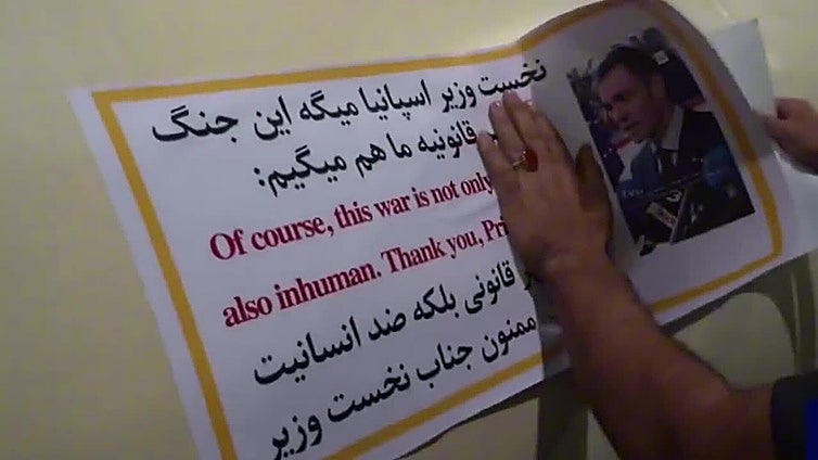 Irán pone una foto de Pedro Sánchez en los misiles para atacar Israel