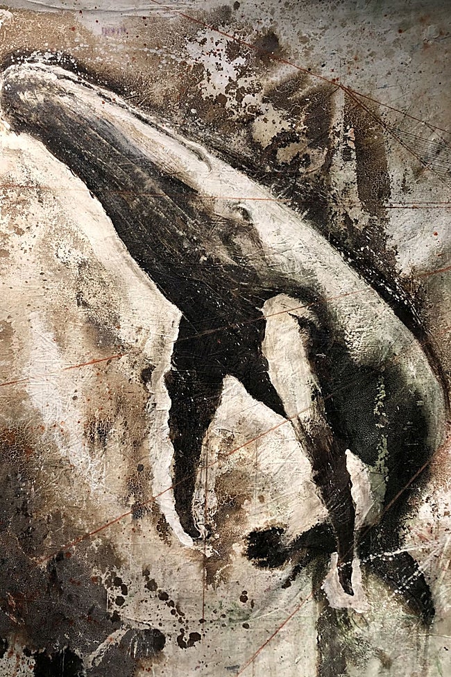 'Leviathan III'. Çerçeve üzerinde kumaş. Karışık Teknik (135 x 135 cm).