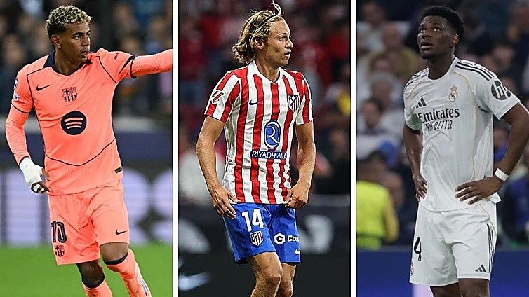 Lamine Yamal y Marcos Llorente, entre los once apercibidos para el Barcelona-Atlético