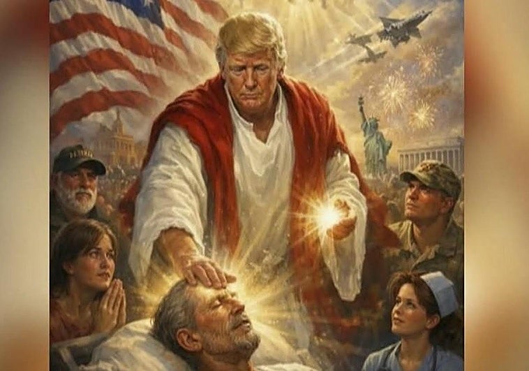 Trump se retrata como Jesucristo con una imagen generada por IA tras criticar al Papa León XIV
