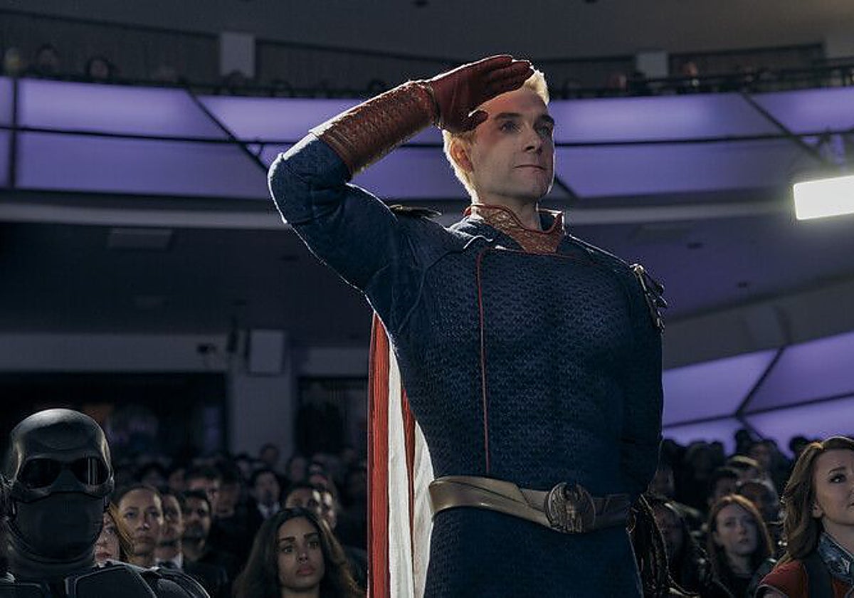 Antony Starr, como Patriota, en la última temporada de 'The Boys'.