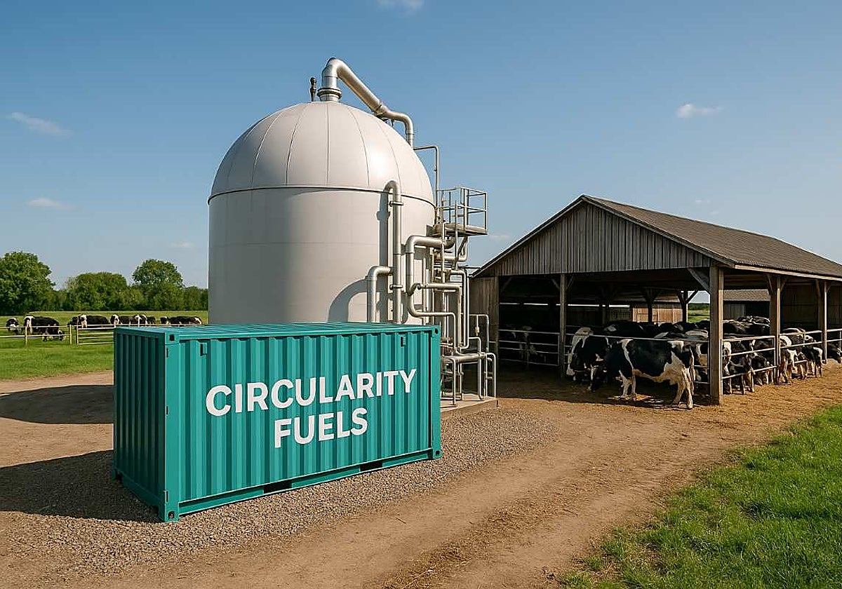 El «oro marrón» de las granjas: aviones con combustible procedente del estiércol