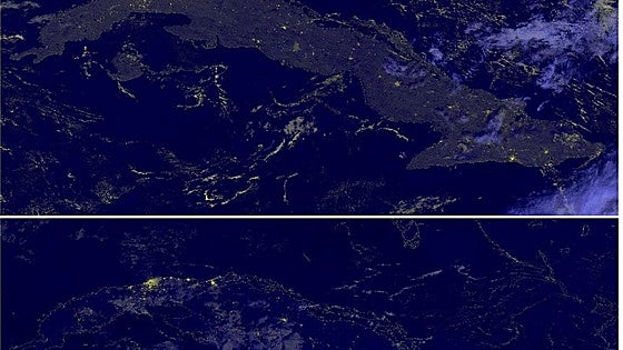 ¿Ven esta imagen? Pues eso es Cuba de noche