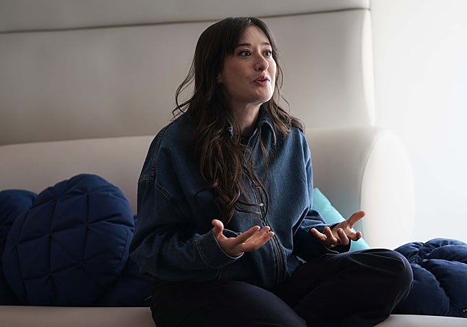 Victoria Martín, durante la entrevista.