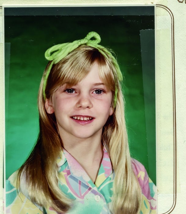«Yo, con seis años en la orla del colegio. Fue la época en que me regalaron mi primer caballo, Alice. Vivía en Loxahatchee, Florida, y era muy feliz».