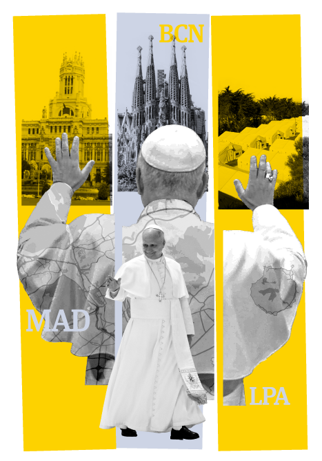Las 149 horas y media del Papa en España: seis templos, tres estadios y 17.000 camisetas