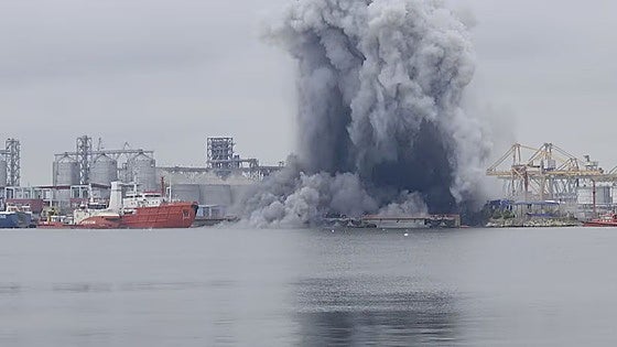 Un dron naval ucraniano explota en el puerto rumano de Constanza
