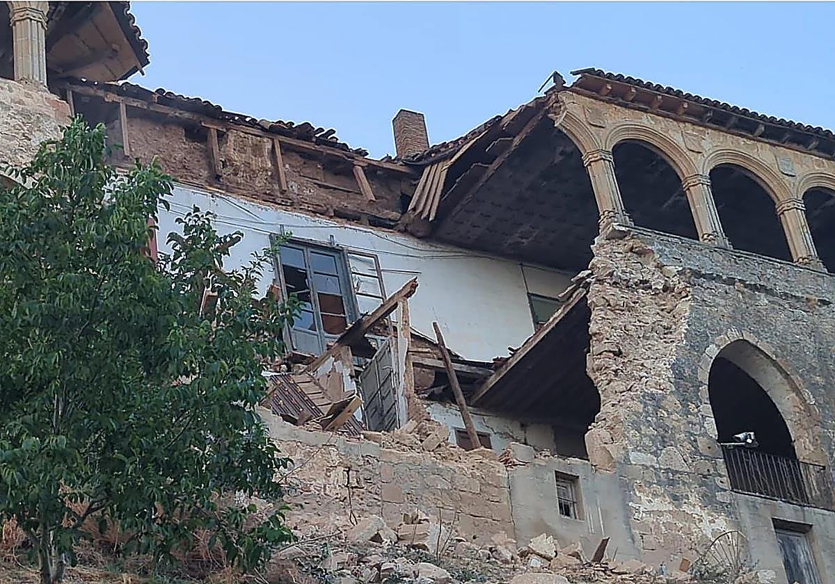 Estado en el que ha quedado la parte trasera del palacio tras el derrumbe