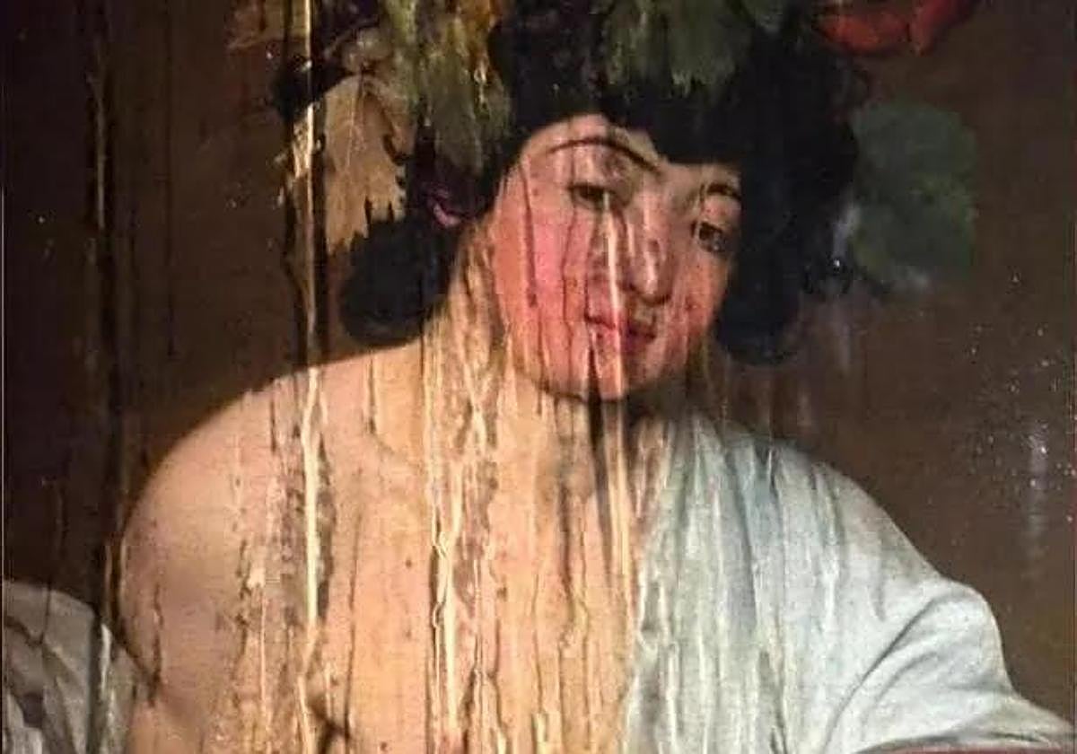 El 'Baco' de Caravaggio bajo la lluvia.
