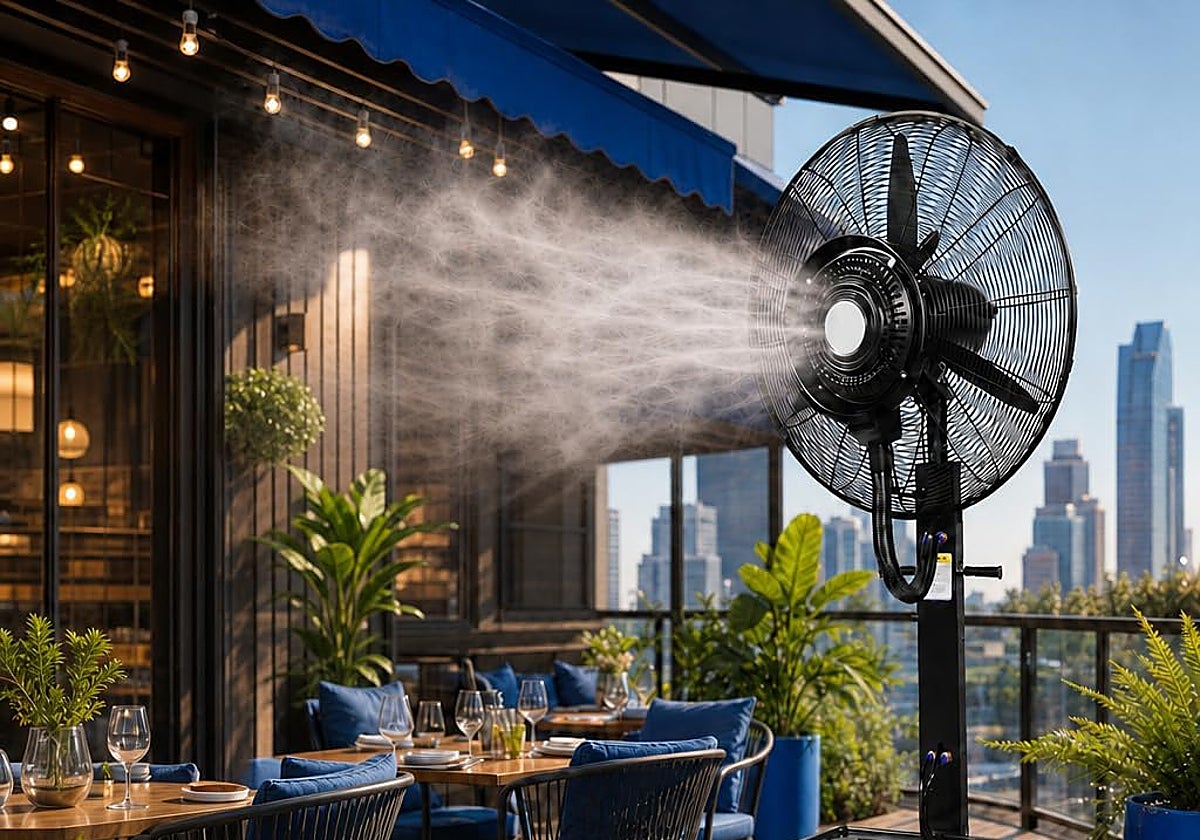 Refresca grandes espacios con el ventilador de pie con nebulizador FAN PROJECT 42 L