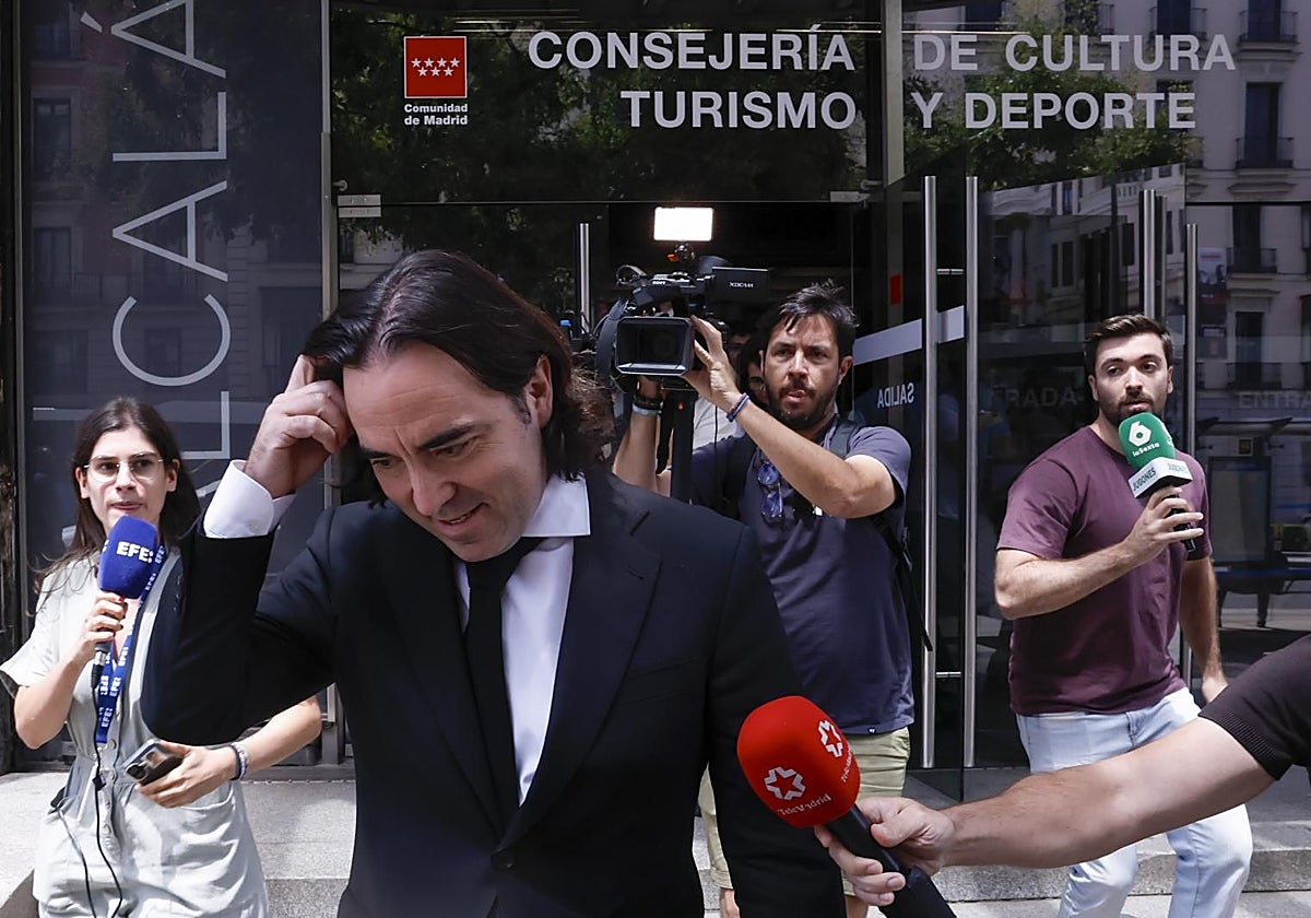 Martín Presa, a su salida de la Consejería madrileña de Cultura, Turismo y Deporte.