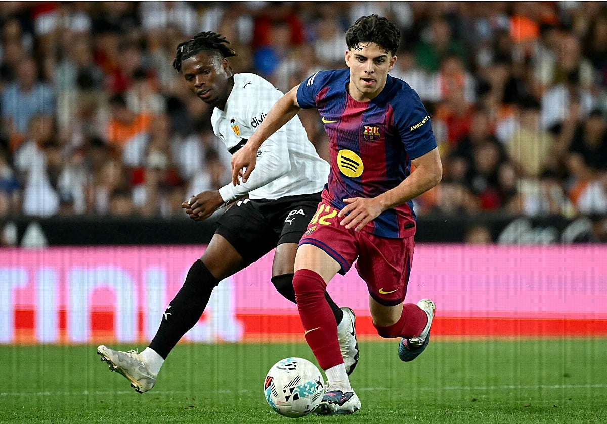Xavi Espart, durante un partido con el Barça.