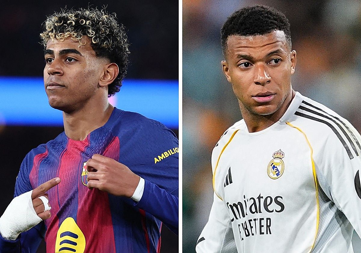 Lamine Yamal y Kylian Mbappé, estrellas de la Liga.