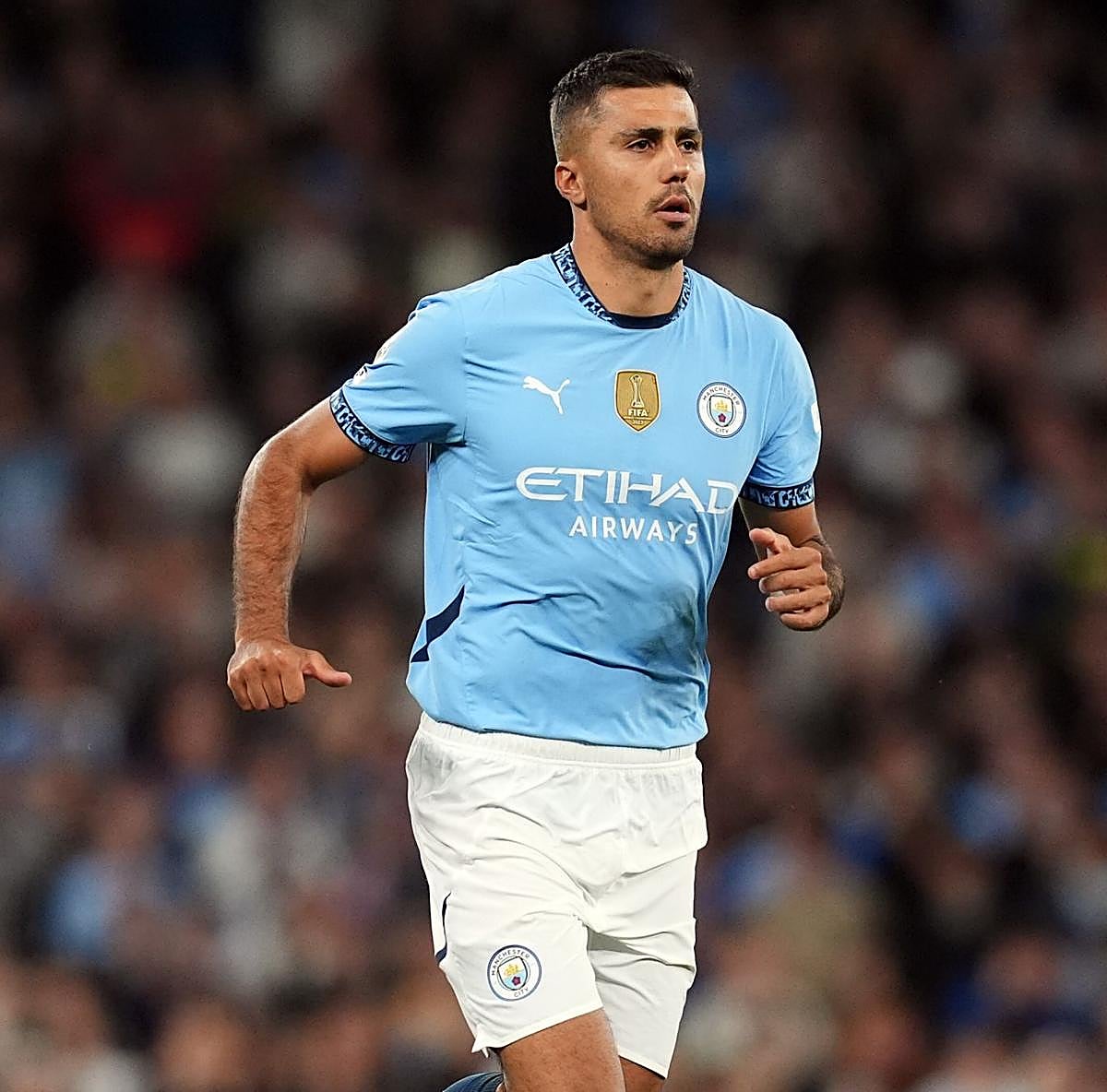 Rodri, durante un partido del Manchester City