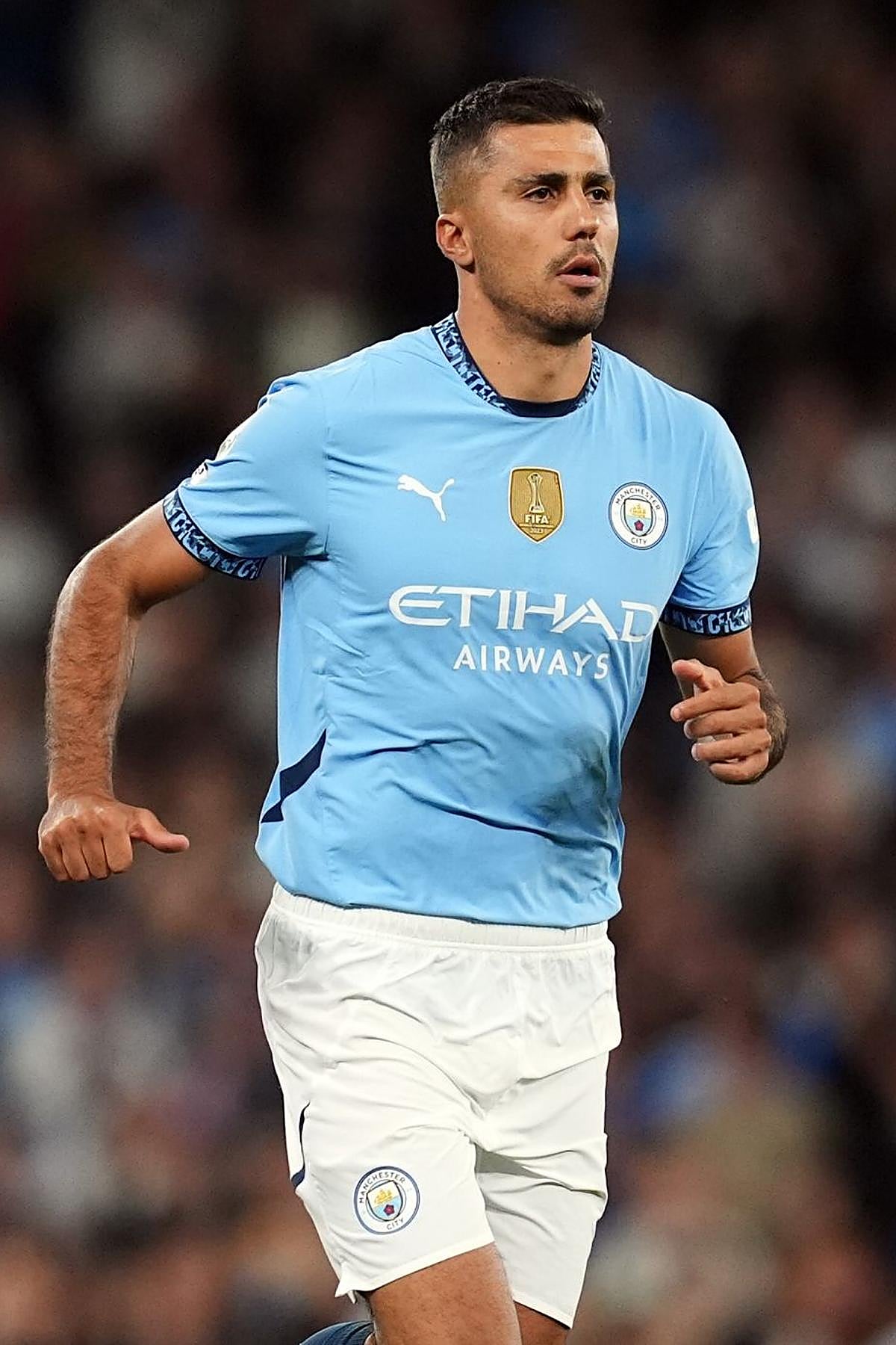 Rodri, durante un partido del Manchester City