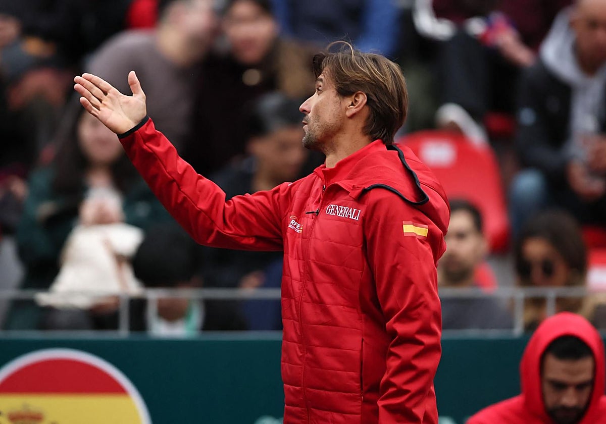 David Ferrer, durnate la eliminatoria ante Chile.