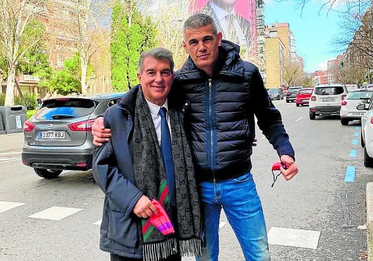 Joan Laporta, junto a Enric Masip.