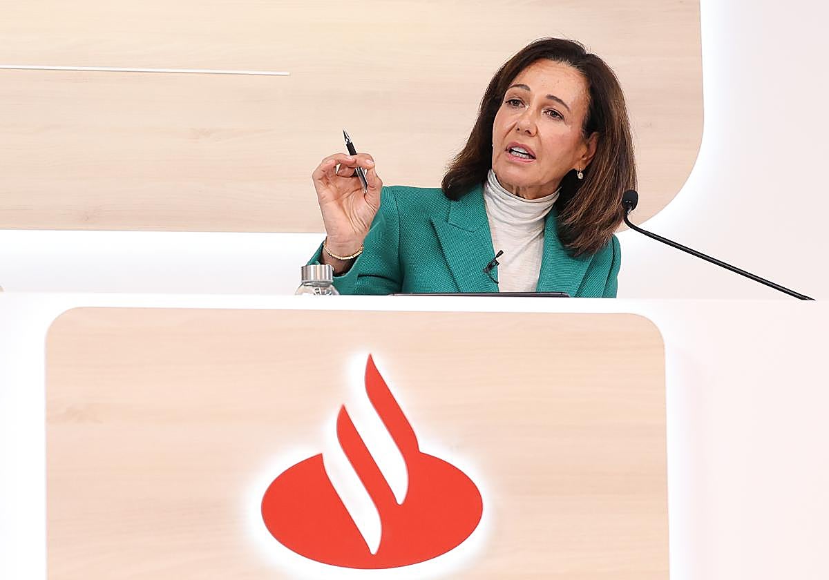La presidenta del Banco Santander, Ana Botín, durante la presentación de los resultados de la entidad.