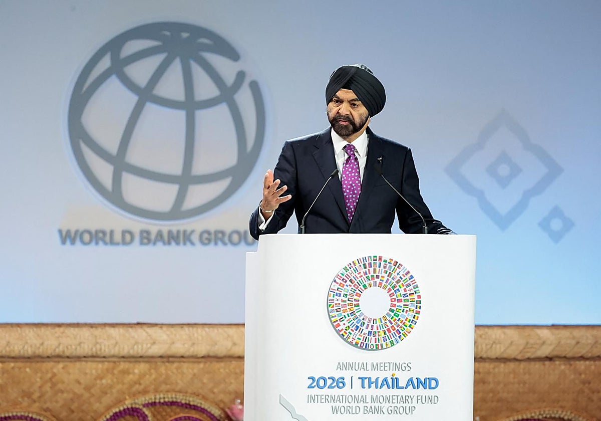 El presidente del Grupo del Banco Mundial, Ajay Banga, este viernes durante su intervención en Bangkok.