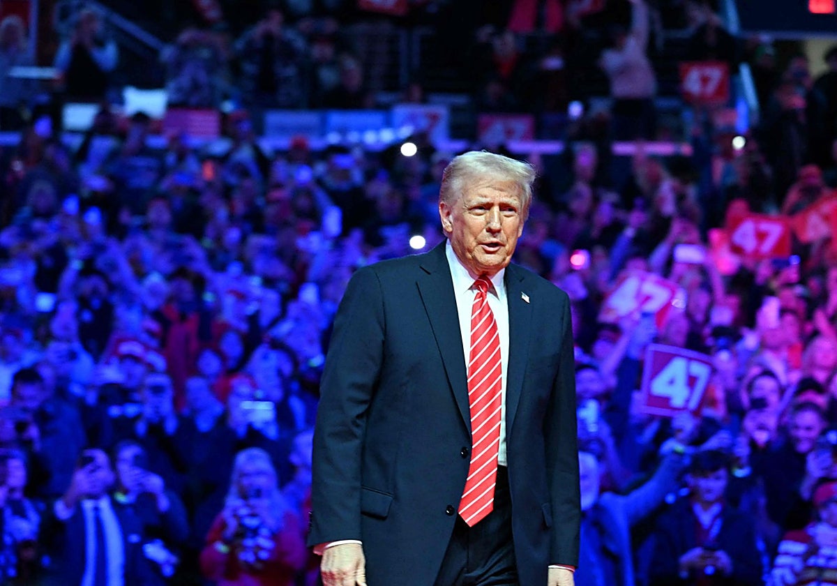 Donald Trump durante un mitin.