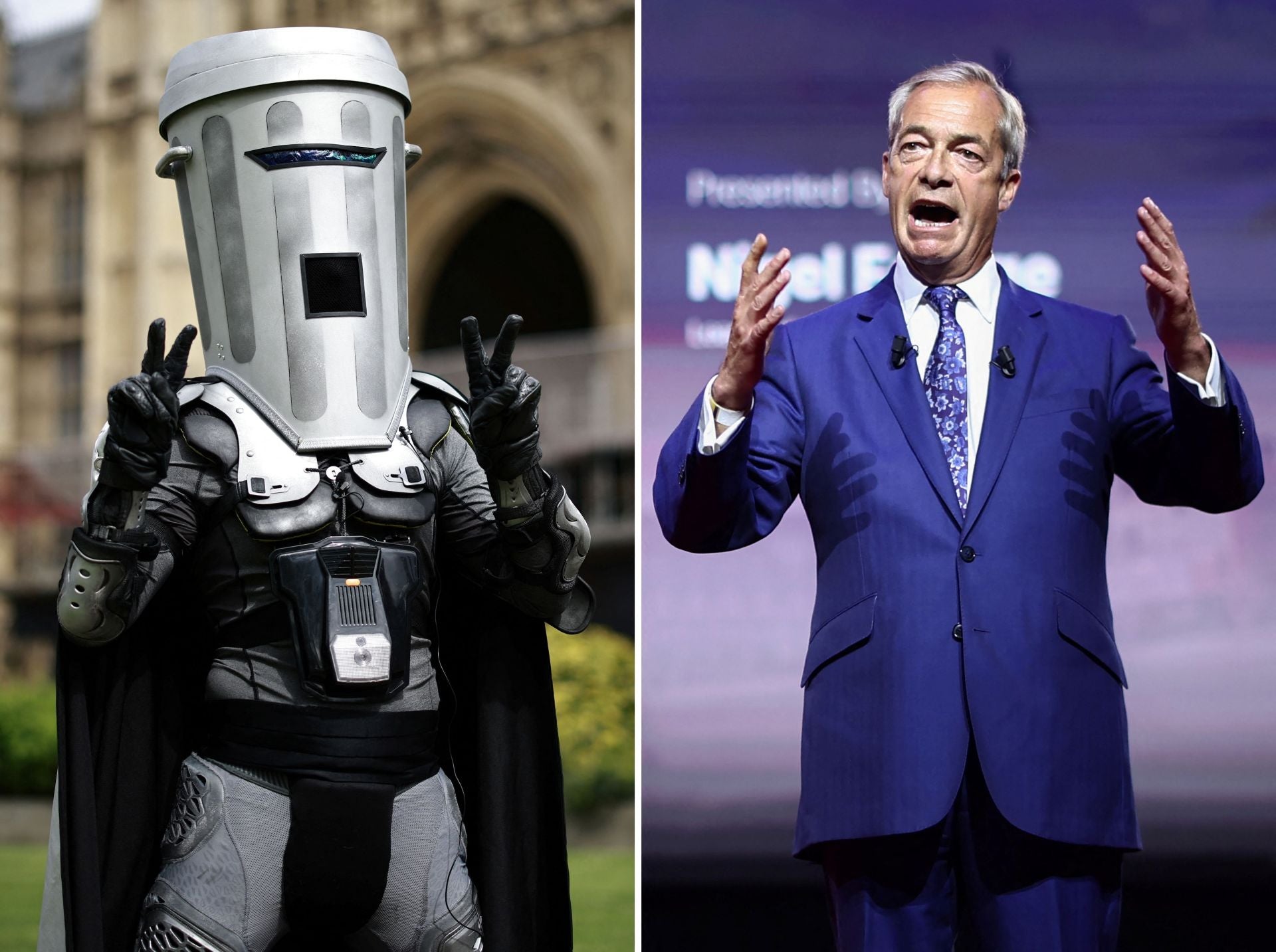 El Conde Cubo de Basura frente a Nigel Farage.