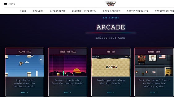 La página web oficial de la Casa Blanca incluye ahora un apartado denominado 'Arcade' con acceso a los cinco videojuegos.