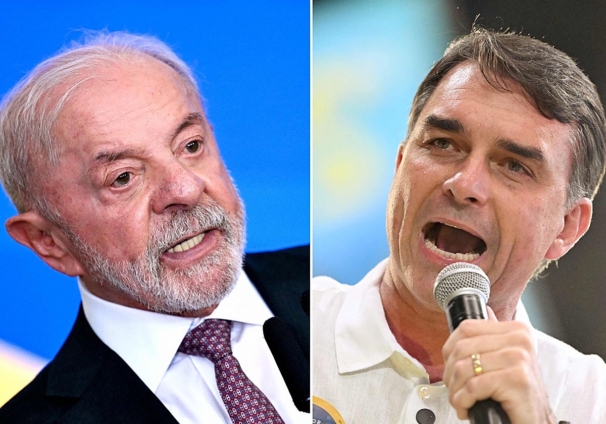 Los dos principales candidatos a las elecciones en Brasil, Luiz Inácio Lula da Silva y Flávio Bolsonaro.