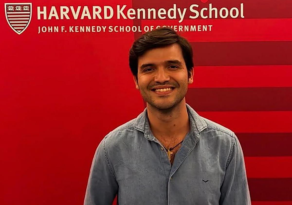 Daniel Santos, el estudiante que preguntó e incomodó a Sánchez el jueves en Estados Unidos.