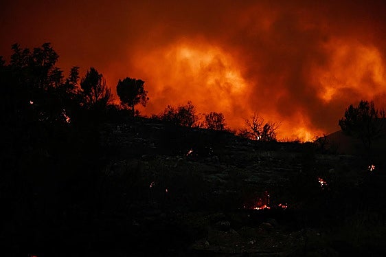 El incendio de Castellón alcanza un perímetro de 21 kilómetros, entra en el parque natural y ya deja 15.000 evacuados
