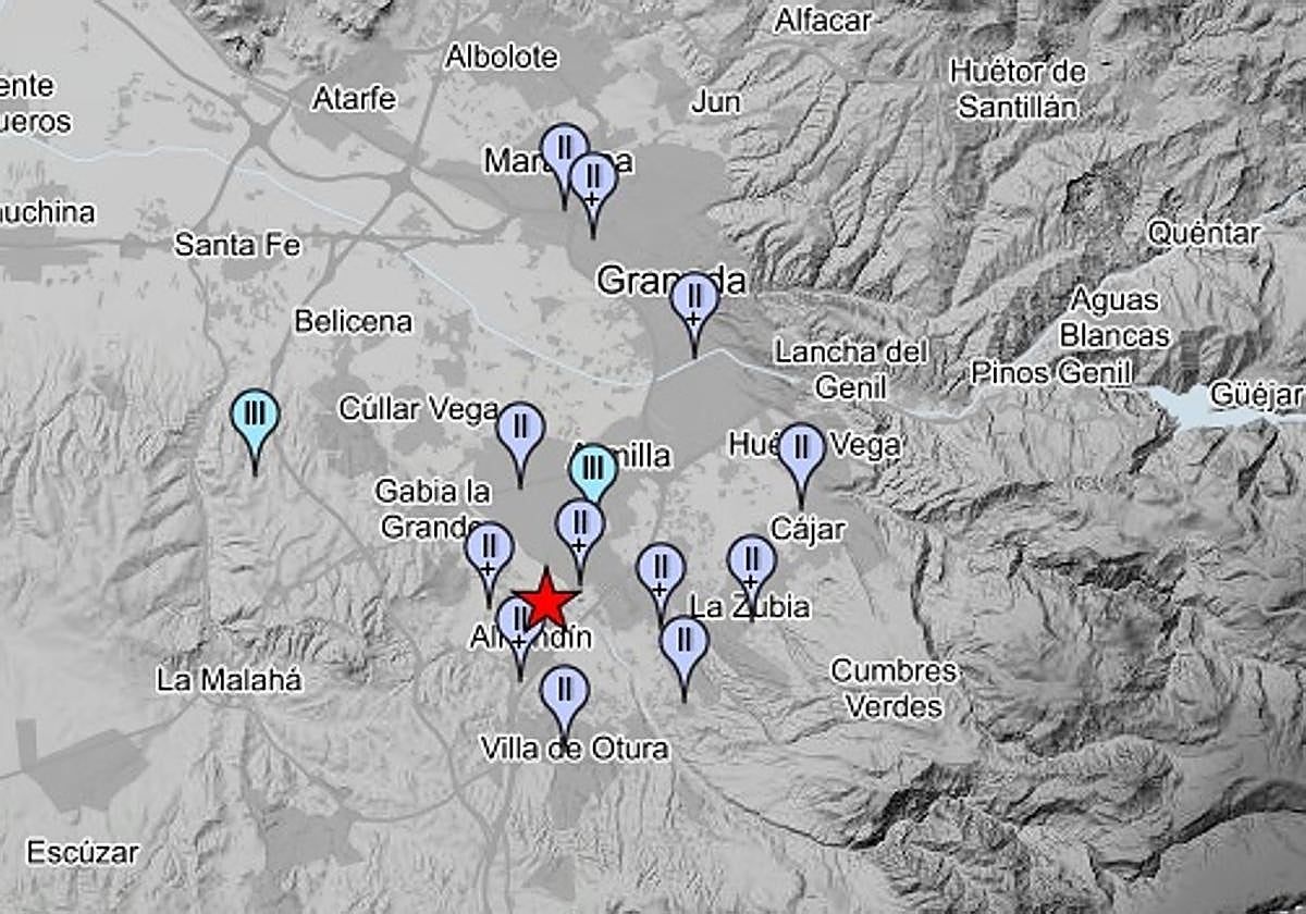 Un terremoto de 2.8 se deja sentir este mediodía en Granada capital y el Cinturón