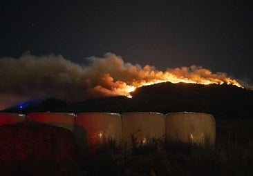 Al menos 350 hectáreas arrasadas en un incendio en Ourense